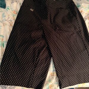 Lisette Black Polka Dot rayon/nylon and spandex Wide Leg Pants 8